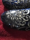 Venshine Mens Size 9.5 Blue Velvet Silver Sequin Slide On Formal Loafer Shoes — photo 6