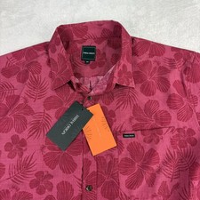 Tribal Floral Hawaiian Shirt Mens Medium Vacation Aloha Streetwear Coastal NEW