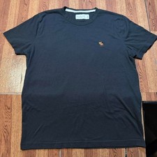 Abercrombie Fitch Black A F Vintage Moose Crew Shirt Medium