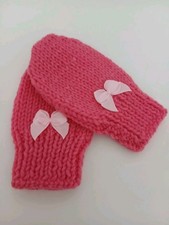 Cute Hand Knitted very Pretty Pink Baby Mittens O-3 Months