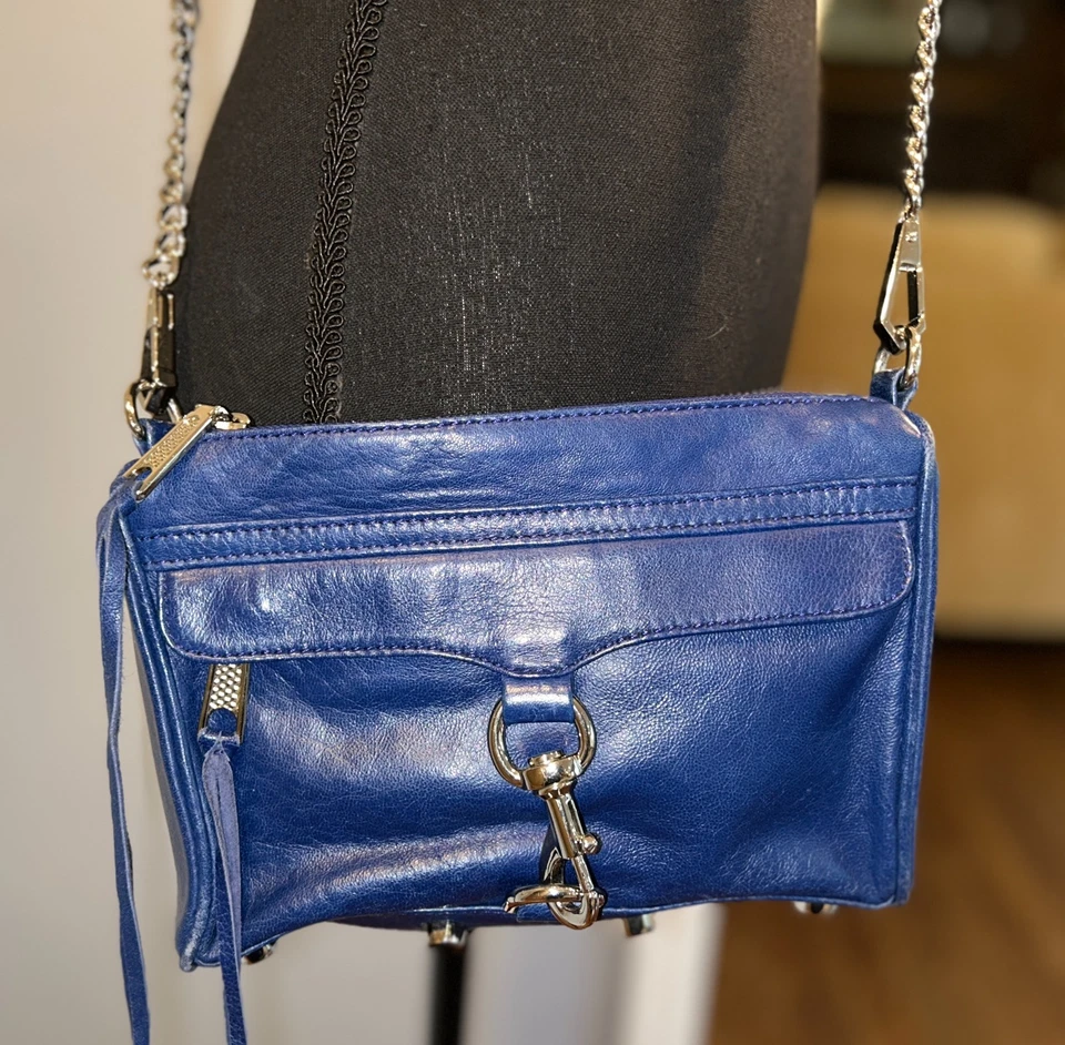 Сумка через плечо Rebecca Minkoff Mini MAC, кобальтовая - Изображение 3 из 4