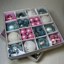 NEW 42Pcs  More EUC Christmas Ball Ornaments Tree Hanging Loop Holiday