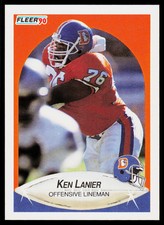 Ken Lanier, 1990 Fleer Football Card, #27, Denver Broncos, RC