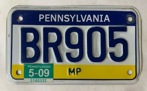 Rare Expired Pennsylvania Moped License Plate - 2009 Tag - MP - #BR905