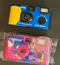 Disposable Camera Lot Of 2 Polaroid Fun Shooter CVS Flash Pink Exp 2009 NEW