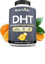 Nutrivein Premium DHT Blocker for Men  Women - with Biotin - 30 Day Supply 60