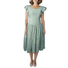 Vintage Oscar De La Renta Fit & Flare Dress Size Medium Sage Green Wedding Rare
