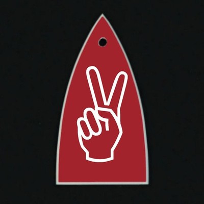GUITAR TRUSS ROD COVER - Engraved Etched - ESP LTD - PEACE FINGERS - RED
