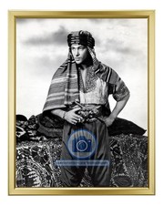 RUDOLF VALENTINO ARABIAN COSTUME SILENT FILM STAR 1920S 8X10 GOLD FRAMED PHOTO