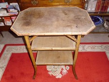 Antique bamboo 3 tier side table/plant stand