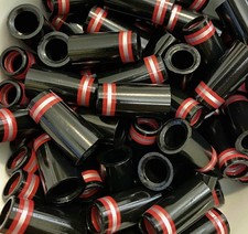 10 New .355 Golf Iron Ferrules Black w/ Red  Silver Rings for Taper Tip Shafts