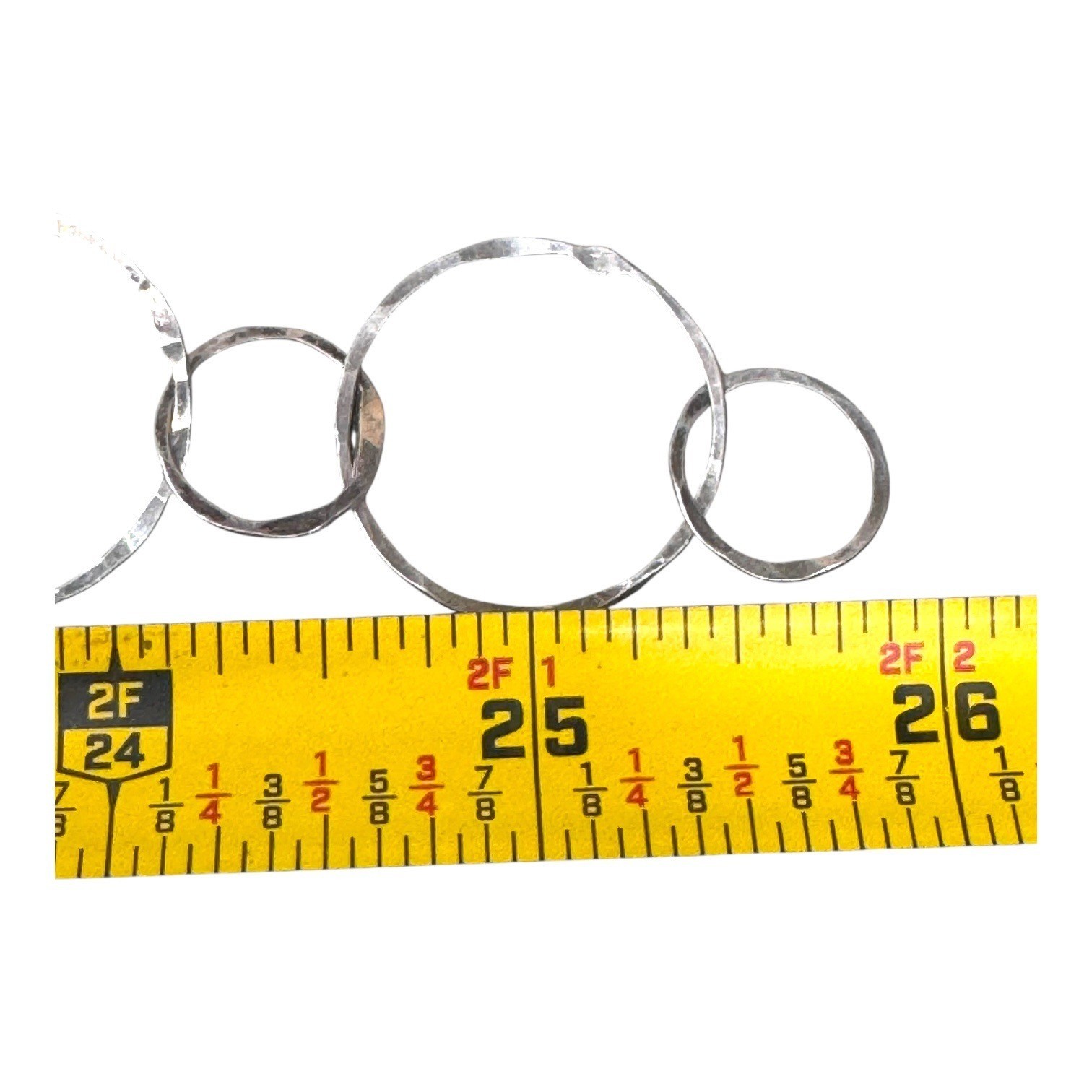 Handcrafted Silver Circle Link Artisan Necklace H… - image 5