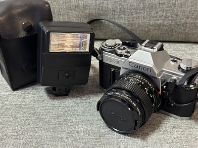 [EXT4+] Canon AE-1 Body with FD 50mm 1.4 Lens Speedlite 177A from JAPAN 00169