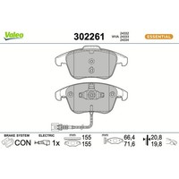 Valeo 302261 Bremsbelagsatz FüR VW Seat Audi Alhambra Tiguan Sharan Q3 710 711