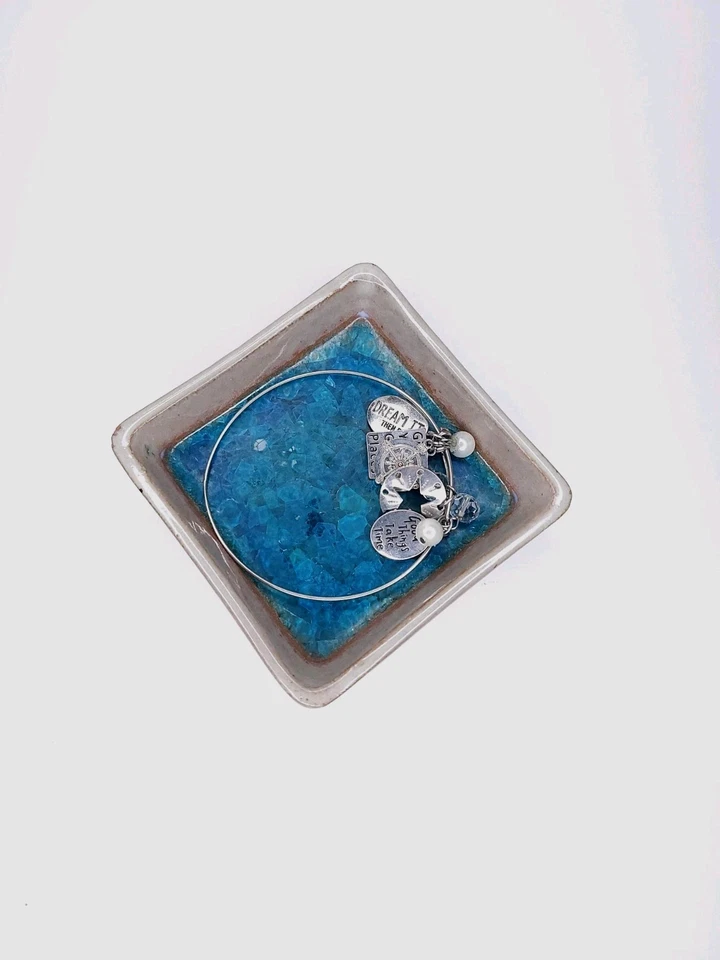 Lee Rosen Design-Technics Vintage Mid-Century Caja Azul con piedras de cristal  Foto 2 de 4