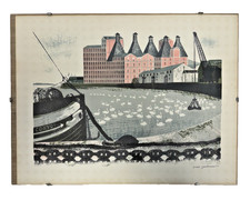 David Gentleman “Mistley Quay” Lithograph 1966 Mid-Century British School