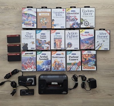Sega Master System 2 Konsole Konvolut sammlung mit 19 Spielen/Kabel/Controller