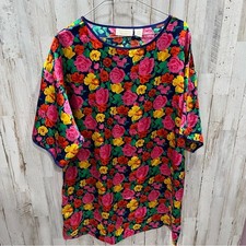 Vintage Victorias Secret Gold Label Floral Satin Sleep Shirt Womens Medium