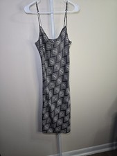 Ladies Banana Republic Black And White Geometric Print Maxi Dress Sz XS