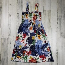 NWT Ace Fashions White Tropical Smocked Sundress Women’s Size Small