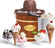 Electric Ice Cream Maker - Old Fashioned Soft Serve Ice Cream Machine Makes Froz