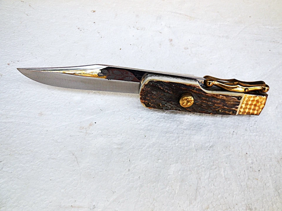 Gr.Verlängerungsmesser/Jagdmesser in Hirschhorn mit Bildnis um 1980er Jahre - Bild 2 von 4