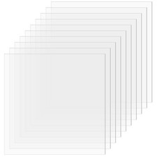10 PCS Plexiglass Sheets, 12" x 12" x 0.02 Clear PET Sheet Panels, Clear Acrylic