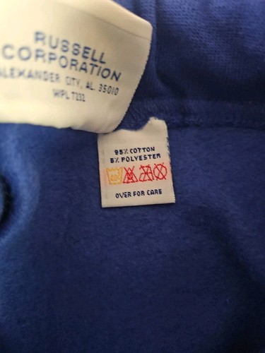 Pantalones deportivos Russell de colección años 90 atléticos de algodón azul con bolsillo hechos en EE. UU. talla XL - Imagen 4 de 12
