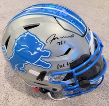 Jameson Williams Signed Detroit Lions SpeedFlex Helmt & Inscription!!!
