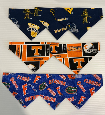 8 X-Small Bandanas Over Collar Dog Bandannas college Sports Team Variety Pack