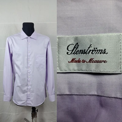 "Camisa STENSTROMS 19"" 48 cm para hombre sarga lila puños dobles algodón P2P 21"" 53,5 cm" - Imagen 1 de 4