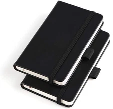 Vanpad (2 Pack) Pocket Notebook Small Hardcover Note Book 3" x small, Black 