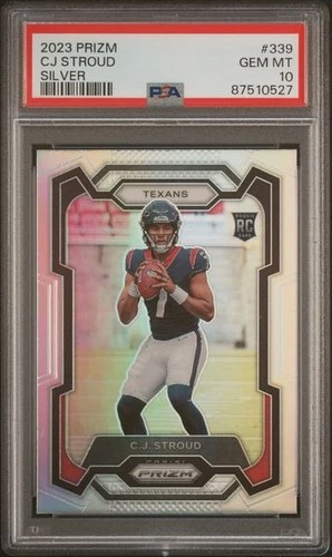 2023 PANINI PRIZM CJ STROUD SILVER! #339 Rookie Card PSA 10 Texans NFL Free S&H!