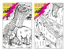 Safari Velvet Poster Art & Fibre Pens | Kids Colouring Activity Set Assorted