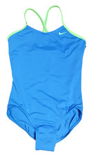 Nike Girls One-Piece Swimsuit Size 10 Hyper Cobalt Blue Green Crossback New