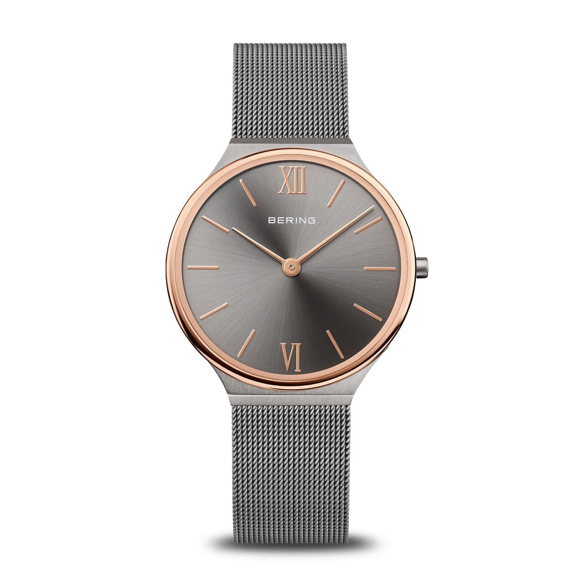 Montre Bering Femme Ultra Slim Acier Milanais Cadran Gris 18434-369