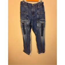 Free People We The Free Cargo Jeans Straps Blue Medium OB1588869