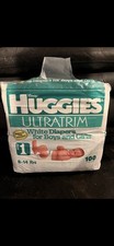 Huggies Ultratrim Size 1 White Diapers 8-14 lbs Unisex 100 Count