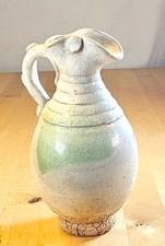 Tang Dynasty Chinese Green Splashed Wine Jug Antique 7.5”
