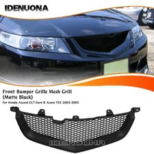 1x Front Bumper Grille For Honda Accord Cl7 Euro R Acura Tsx 03-05 Matte Black 1x Front Bumper Grille For Honda Accord Cl7 Euro R Acura Tsx 03-05 Matte Black