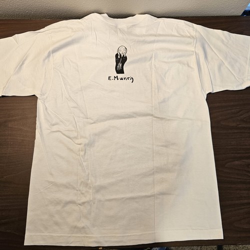 T-shirt vintage 1994 Edvard Munch L'arte dell'urlo L bianca - Foto 5 di 7