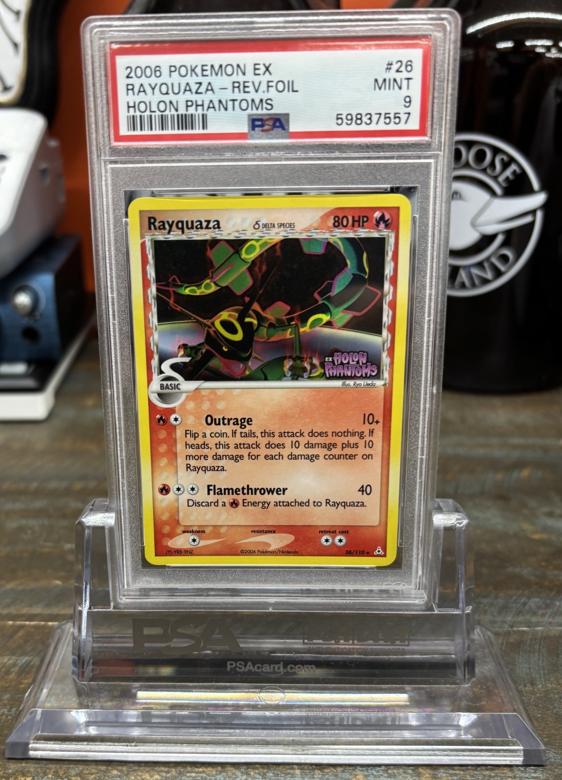 Pokemon EX HOLON PHANTOMS #26 Rayquaza Reverse HOLO STAMPED PSA 9
