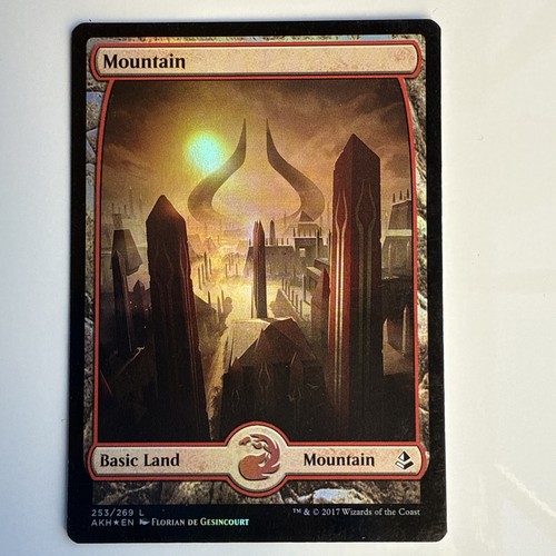 WOTC MtG Amonkhet Mountain #253 (Expanded Border) (C) (Foil) EX