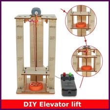 DIY Electric Remote Control Lift Elevator Wooden Model Kit Science School