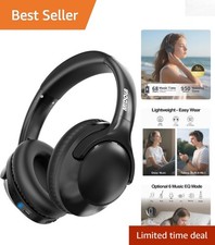 Foldable Lightweight Wireless Headset with Deep Bass Built-in Microphone