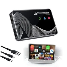 2025 Upgraded 【 3-in-1 】 HDMI Input Car TV & Wireless CarPlay Adapter & 