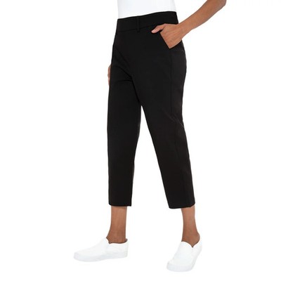Mario Serrani Womens Pull On Capri Pants Crop Mid Rise Slim Fit Pockets New