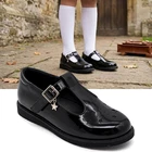 Girls School Shoes Patent T-Bar Kids Back To School Star Charm Detail Pumps