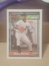 1992 BRIEN TAYLOR TOPPS BASEBALL ROOKIE CARD RC #6 NY NEW YORK YANKEES NYY . rookie card picture