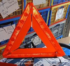FOLDING HAZARD WARNING TRIANGLE - FOLDS WITH PLASTIC CARRY SLEEVE ~ TRACKED POST